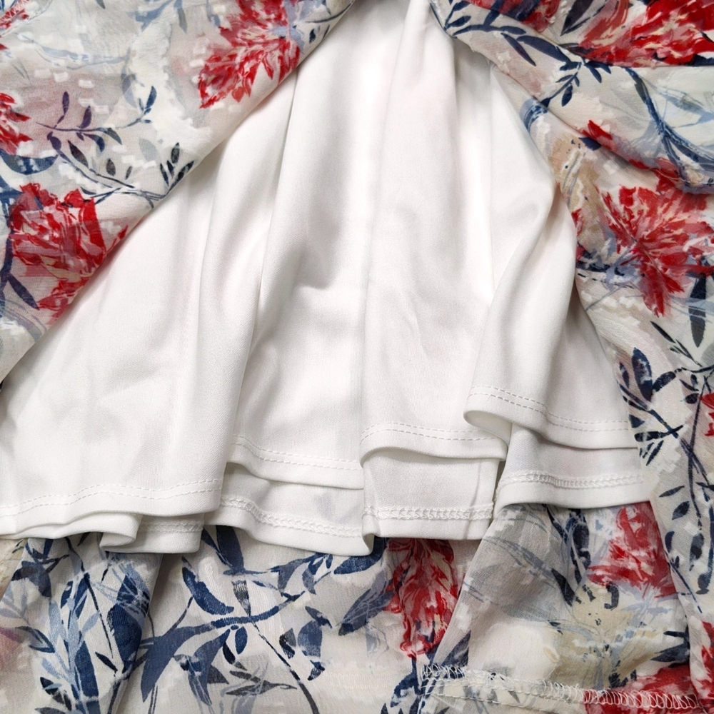 Lane Bryant Women's Elegant Floral Burnout Dress W/Tie Summer Wedding Size 16 - Picture 8 of 14